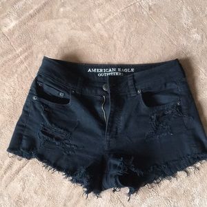 Festival shorts-American Eagle black cutoff shorts